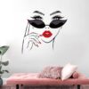 Lady On Glass Wall Sticker