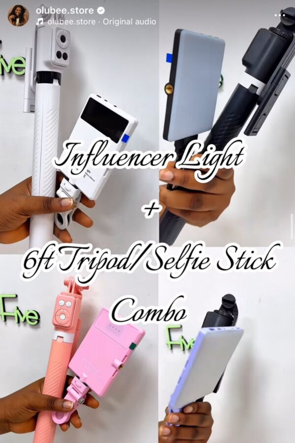 Influencer Light Plus 6ft Selfie Stick Combo
